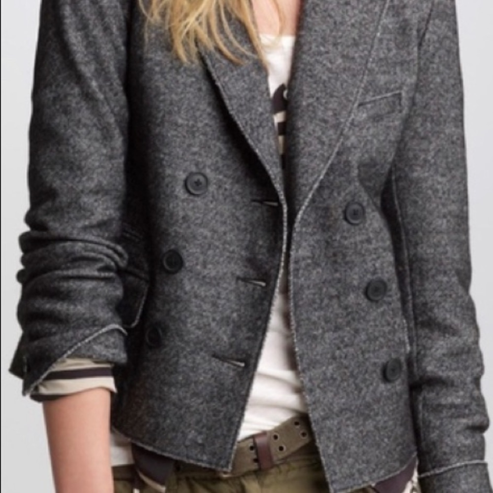 J. Crew Gray Double-Breasted Blazer
